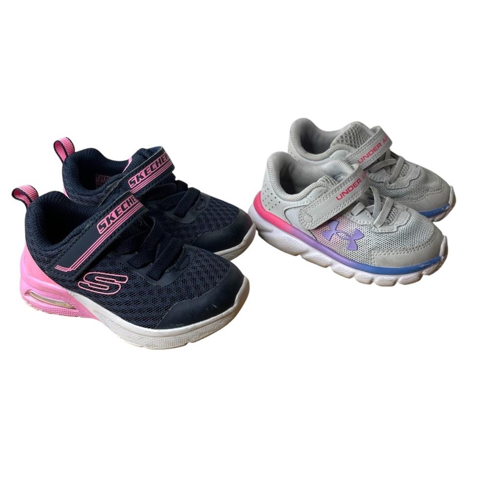 Girls Bundle Size 5&6 Shoes Skechers and Under Armour